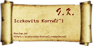 Iczkovits Kornél névjegykártya